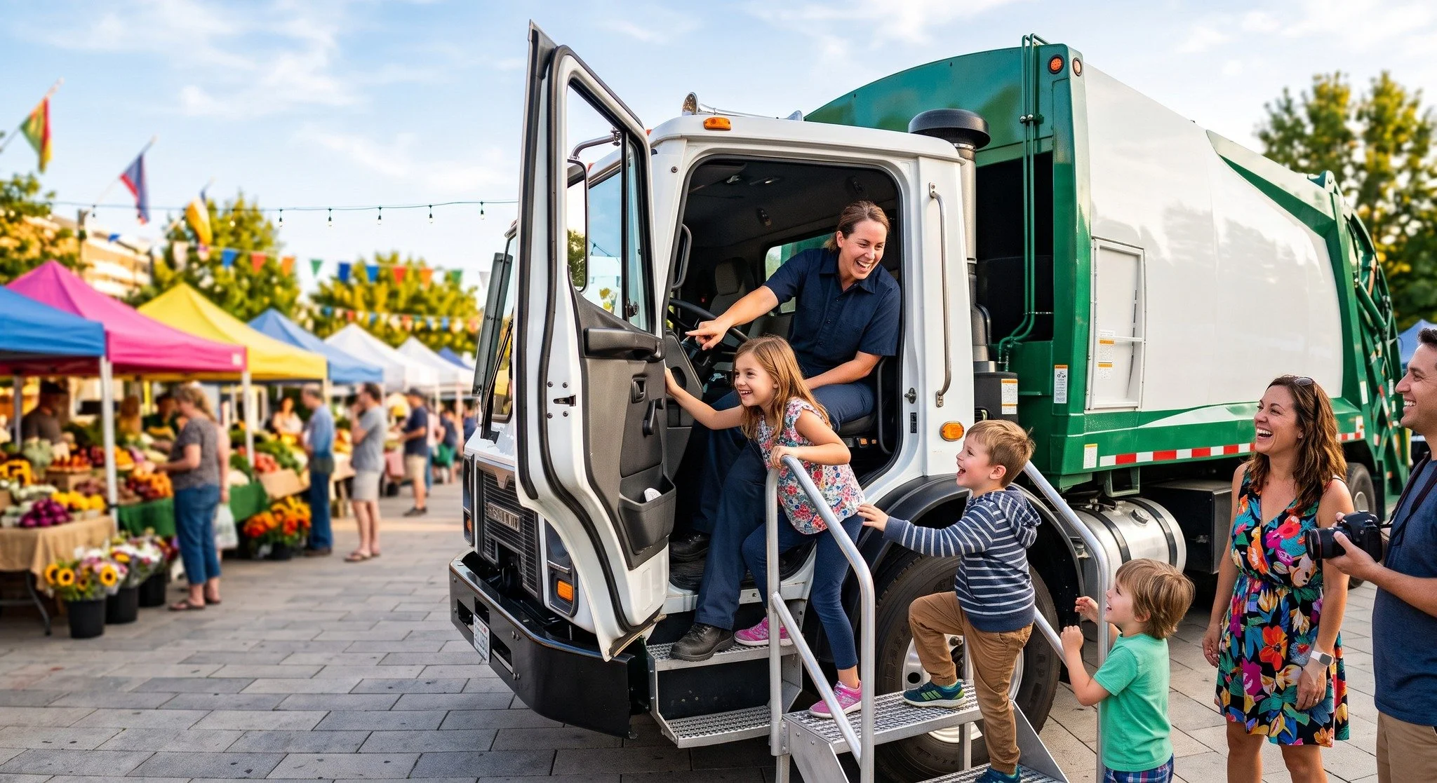 Ever wondered what makes a garbage truck tick? (No judgment, we've all wondered.) 🚛 This Saturday at Summer Social, kids get an up-close, hands-on look at how it actually operates &mdash; buttons, levers, the works. Touch-a-Truck is back and better 