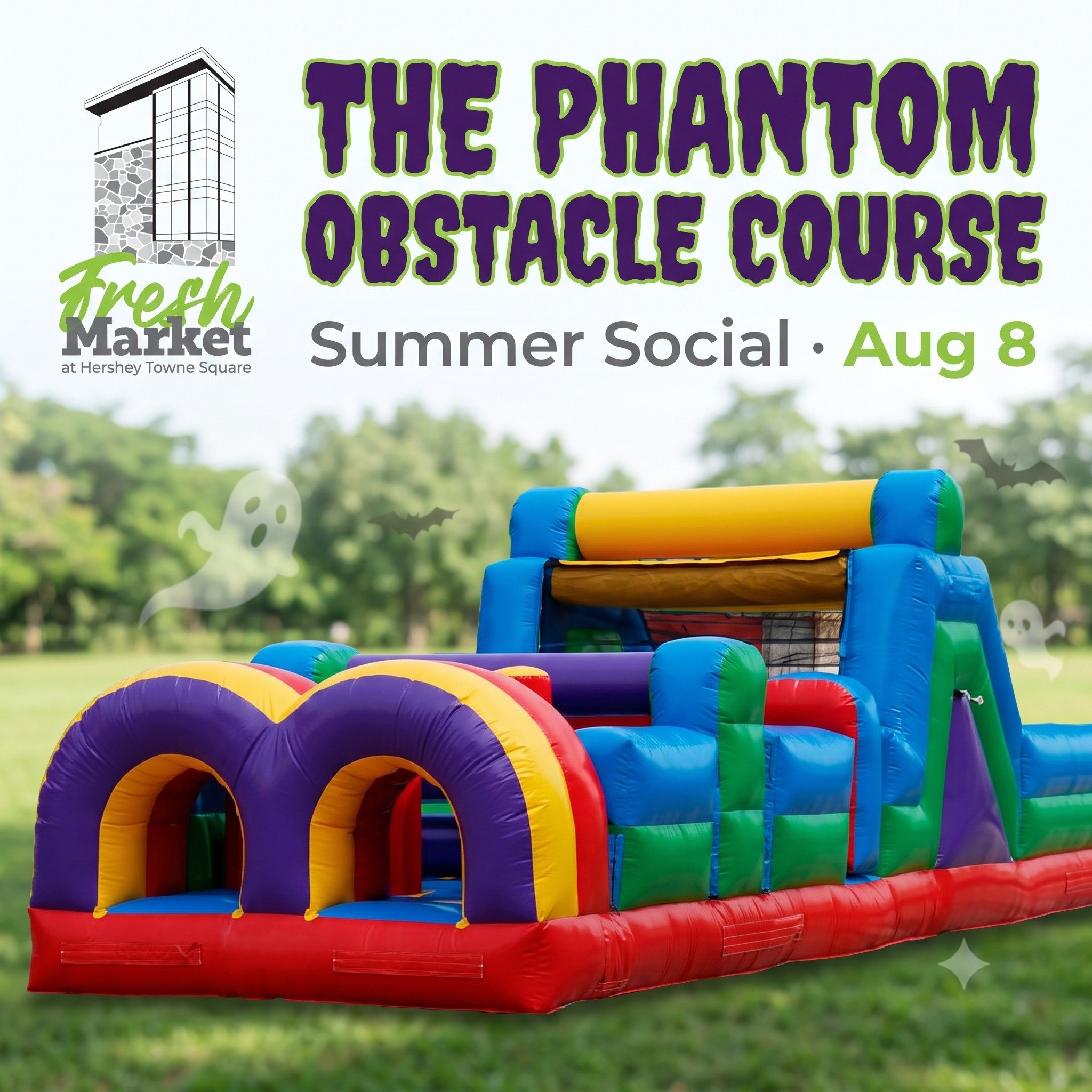 Think you can outrun the Phantom? 👻 The Phantom Obstacle Course is taking over Summer Social this Saturday &mdash; kids (and let's be honest, brave adults) can climb, crawl, and race their way through. Free to play, all day long. Aug 8, 10am&ndash;4