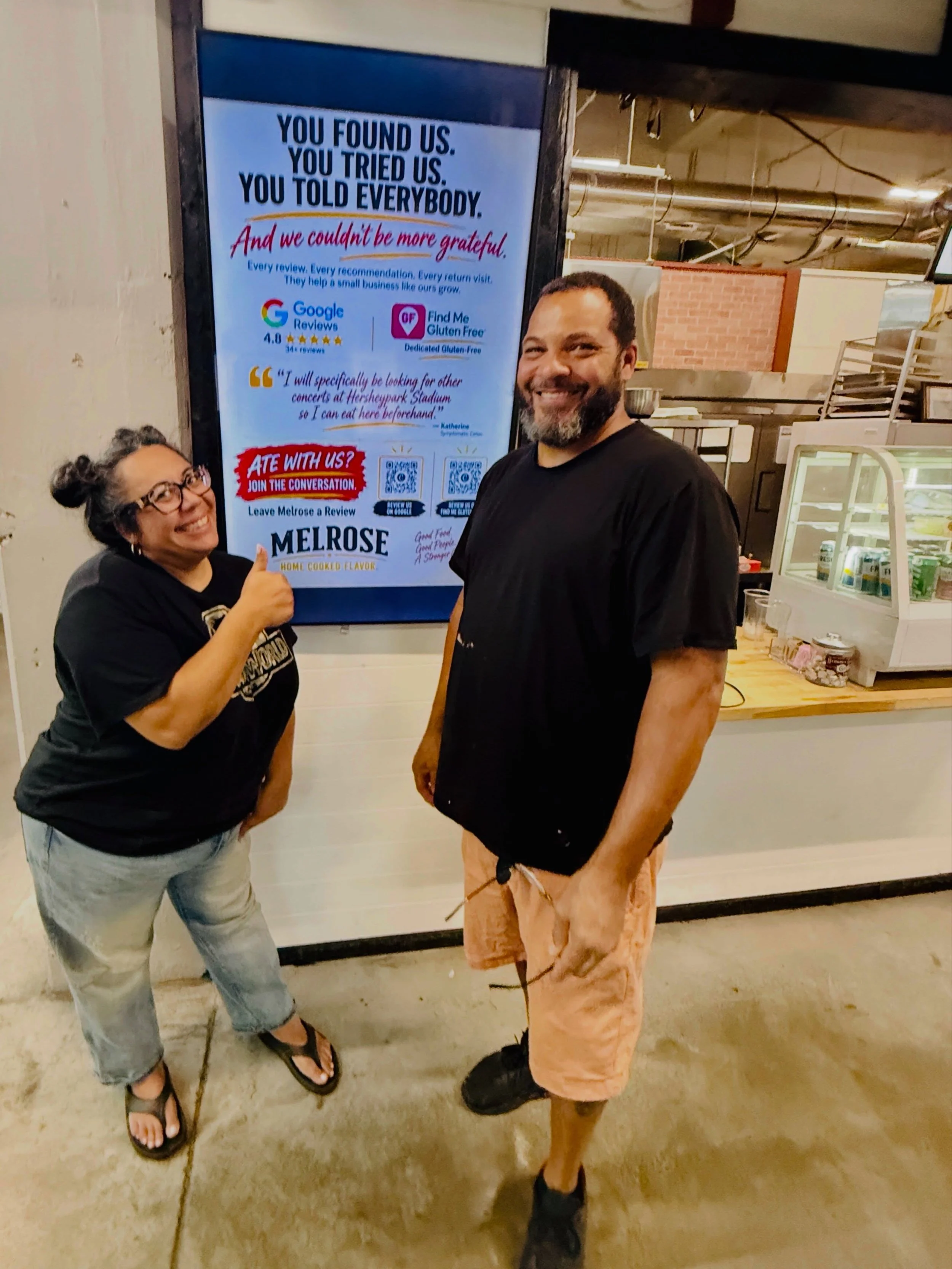 Happy Friday, Fresh Market fans! Rose and Melvin are giving Melrose Home Cooked Flavor that 4.8-star energy 👍✨ Good food, good people, a stronger community - go leave &lsquo;em a review! Thank you for shopping small supporting local this weekend at 