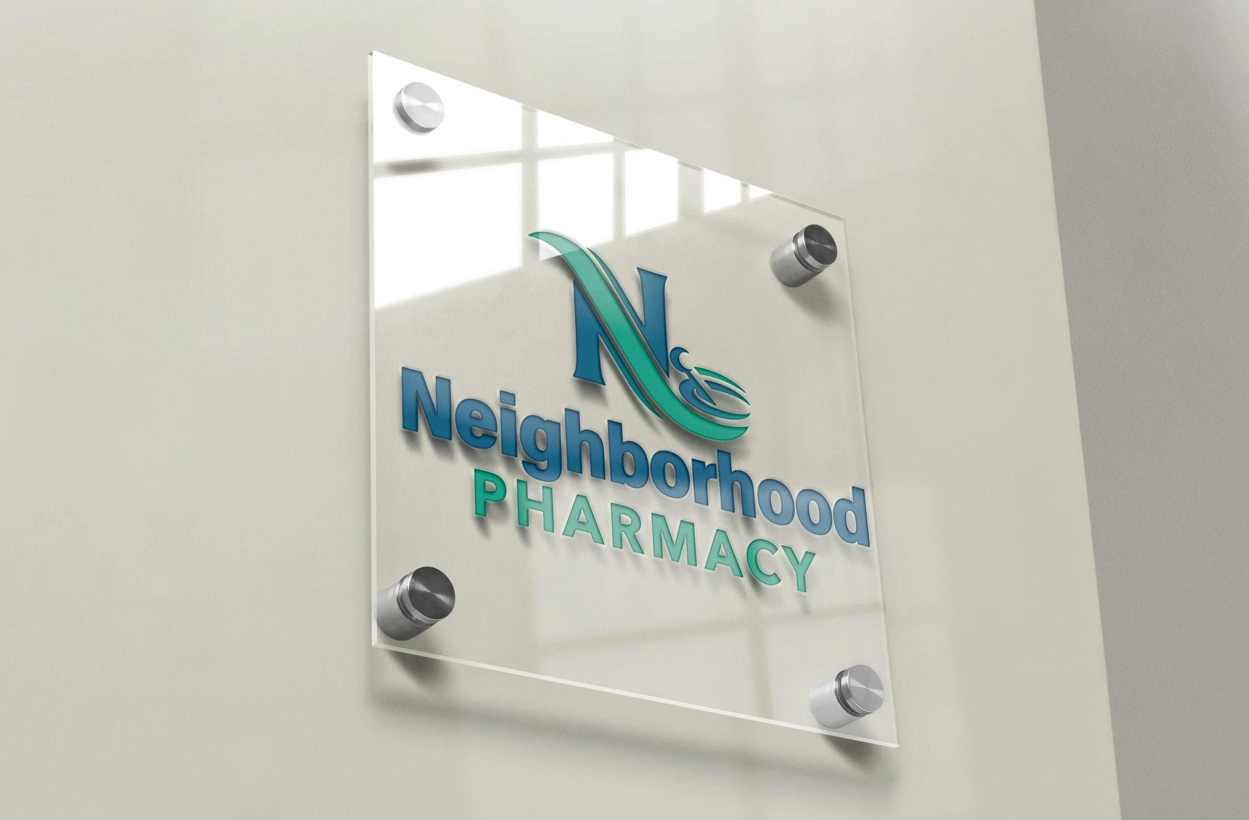 Neighborhood Pharmacy Logo Mockup