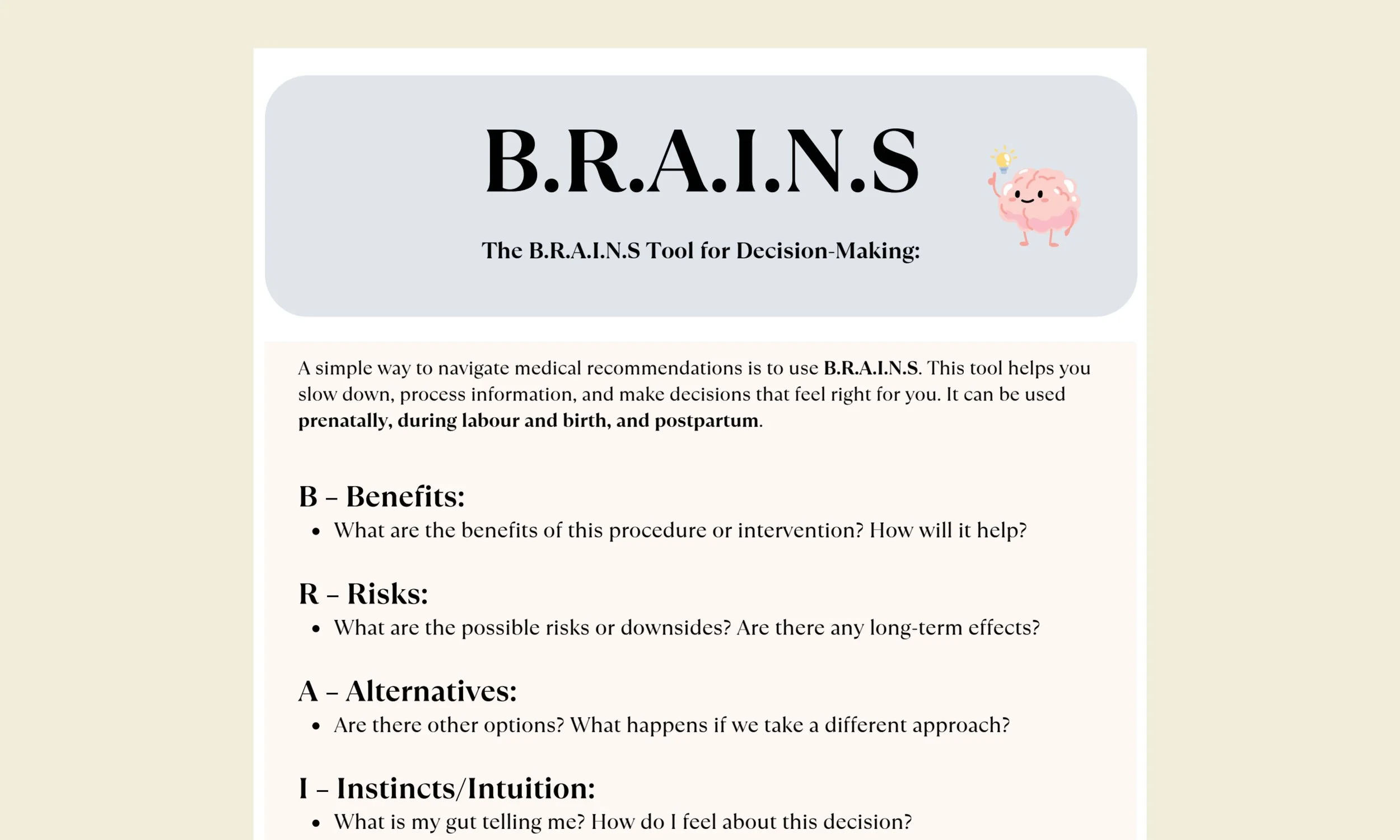 B.R.A.I.N.S. Resource