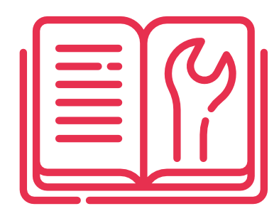 Illustration d'un manuel avec une clé à molette à l'intérieur.