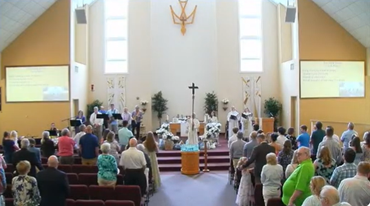 View from the back of APLC during Easter 2026 service