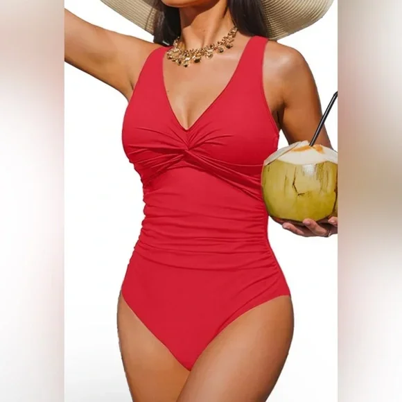 Holipick Red One-Piece Swimsuit