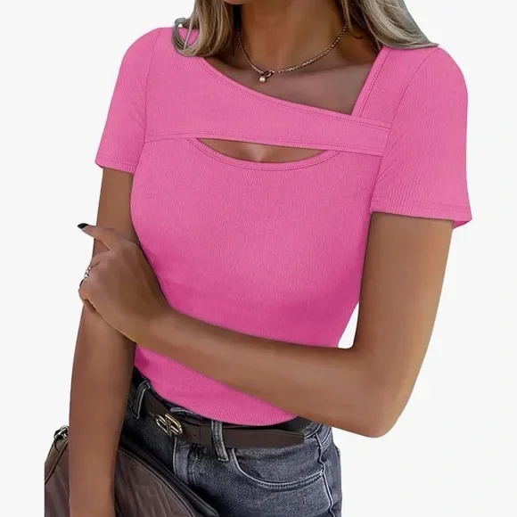 Radiant Pink Diva Cut-Out Top