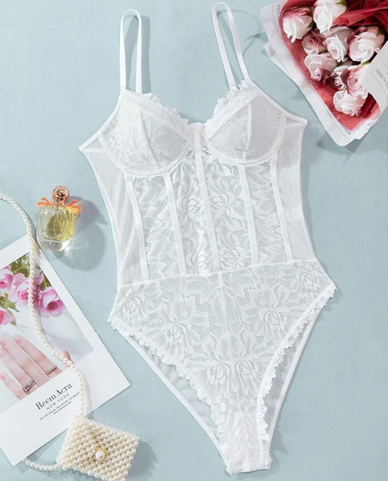 Whispering Elegance Lace Bodysuit SMALL