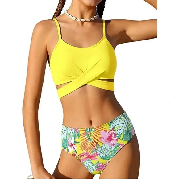 Girl's Tropical Sunburst Bikini Set (14)