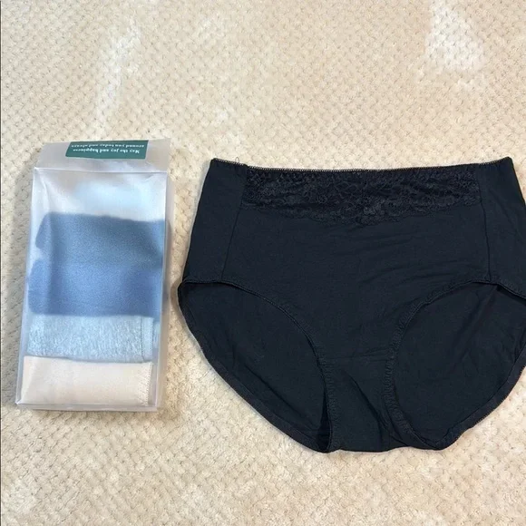 Lace Trim High-Waisted Comfort Panties (SMALL)