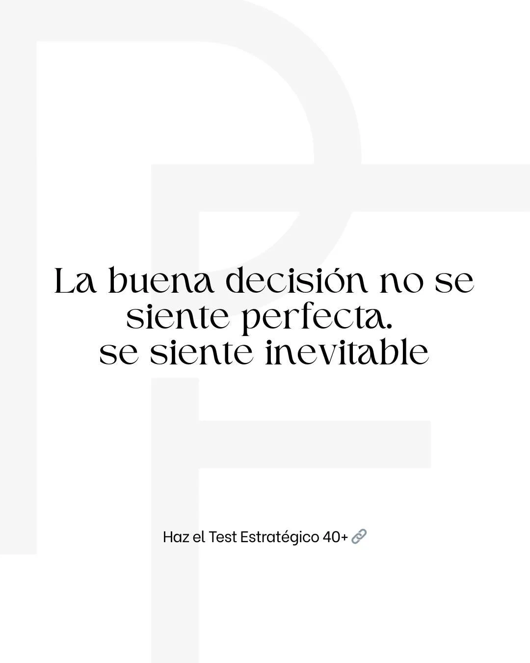 &iquest;C&oacute;mo saber si una decisi&oacute;n es correcta?
Porque aun con miedo... te da calma.
Porque no responde al "qu&eacute; dir&aacute;n"... responde a lo que t&uacute; sabes que ya no puede seguir igual.

Pero para tomar esa decis