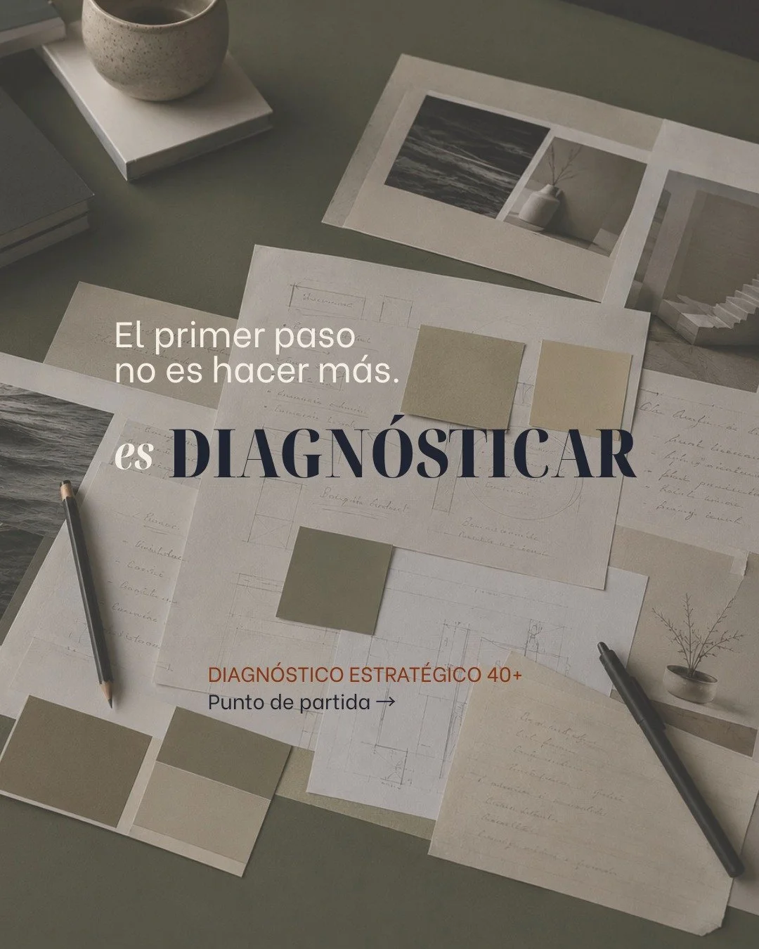Si tienes experiencia de sobra y la sensaci&oacute;n de que no termina de ordenarse, el Diagn&oacute;stico Estrat&eacute;gico 40+ es el lugar por donde puedes empezar.
No es un cuestionario de relleno: sales con un punto de partida claro, con fortale