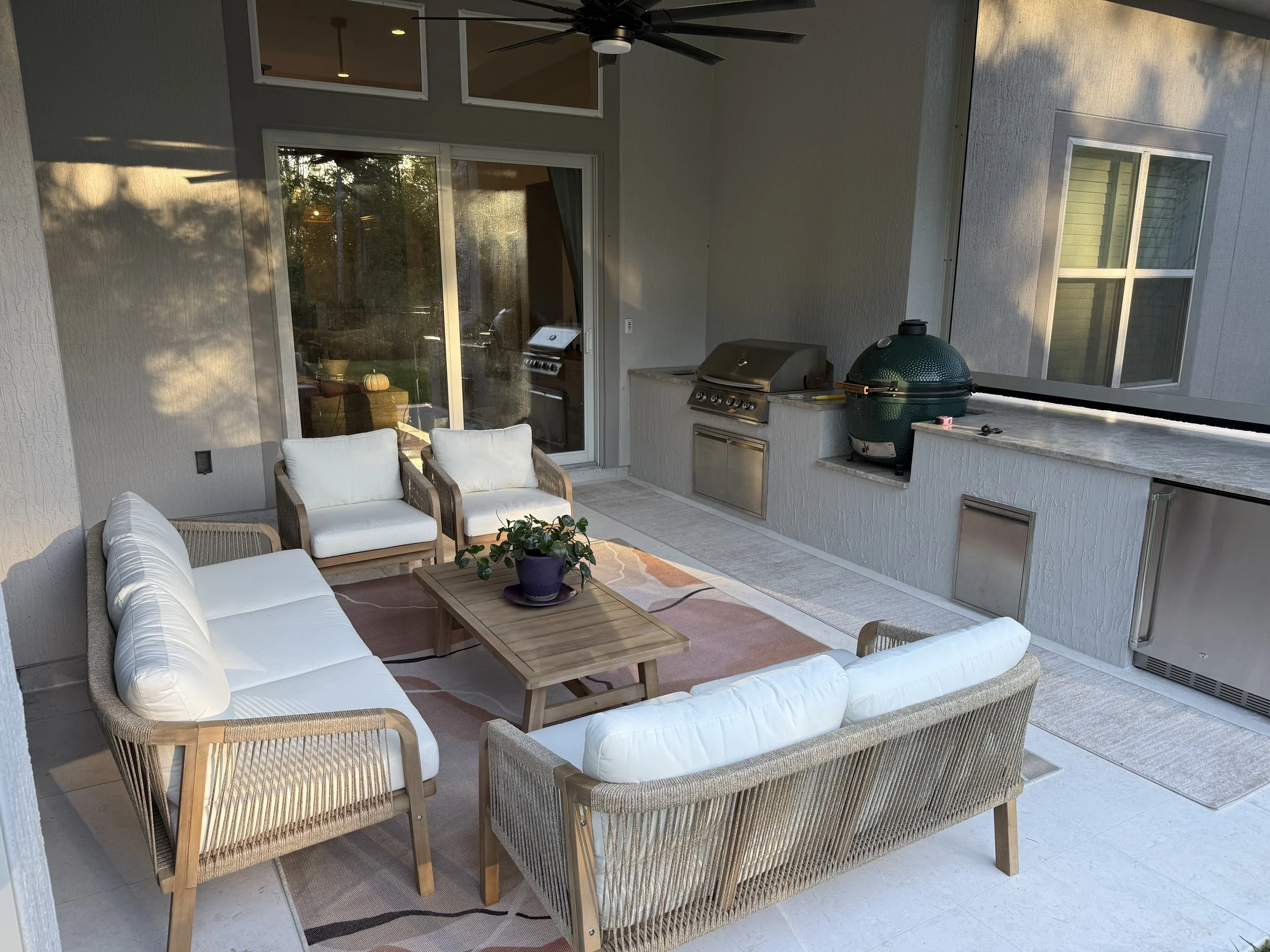 Tamaya Summer Kitchen - 17' long with 9" overhang out the back for summer time get togethers