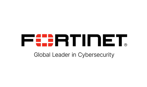 Fortinet logo with the slogan 'Global Leader in Cybersecurity' underneath.