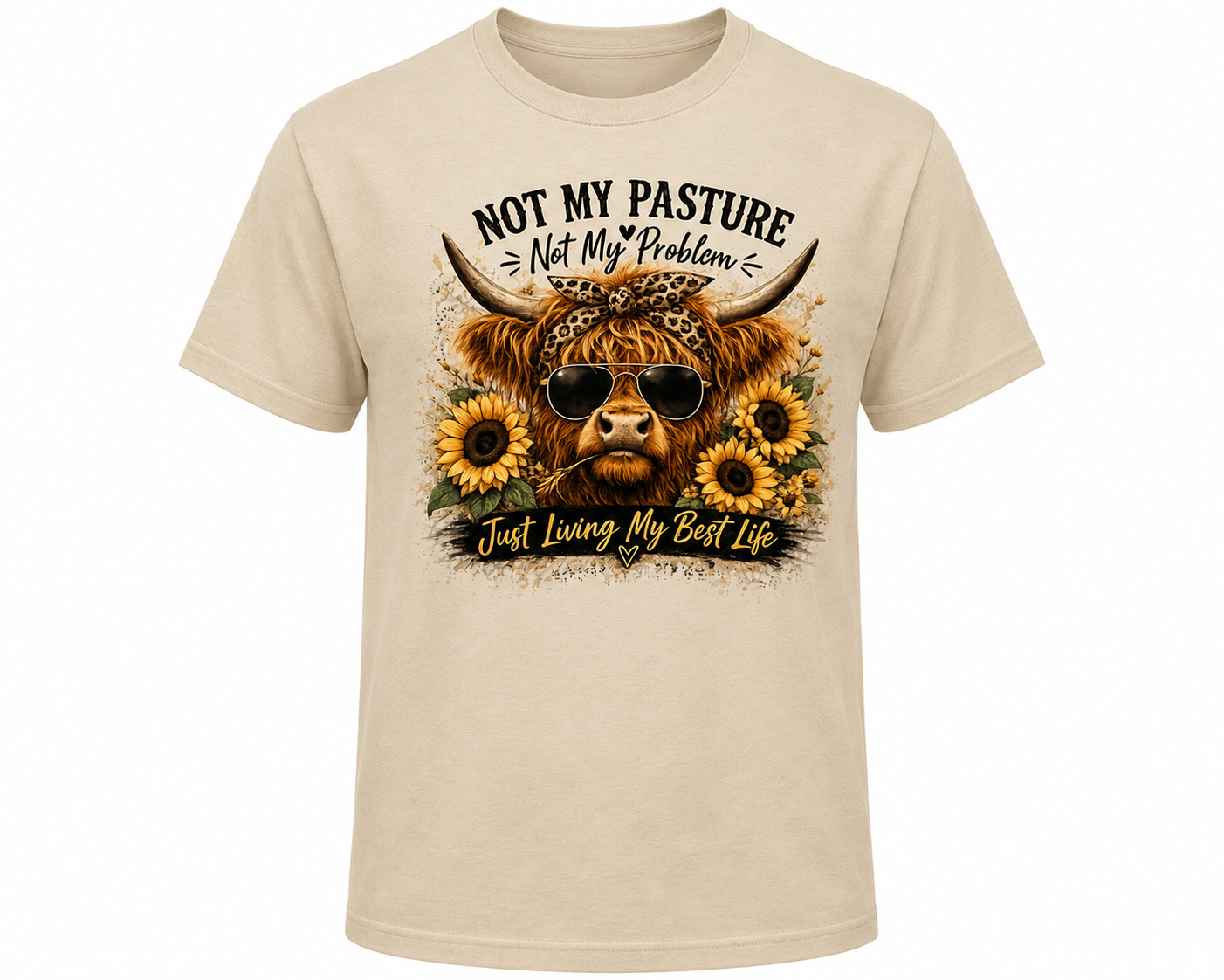 Not My Pasture, Not My Problem Highland Cow T-Shirt