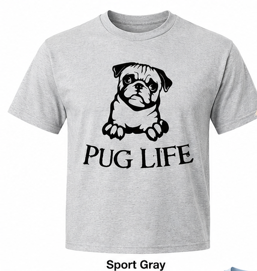 Pug Life Adult T-Shirt | Funny Pug Dog Lover Shirt