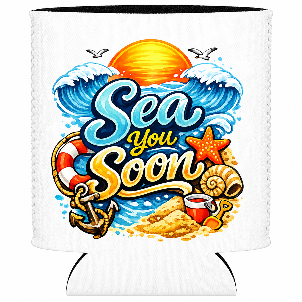 Sea You Soon Beach Can Cooler