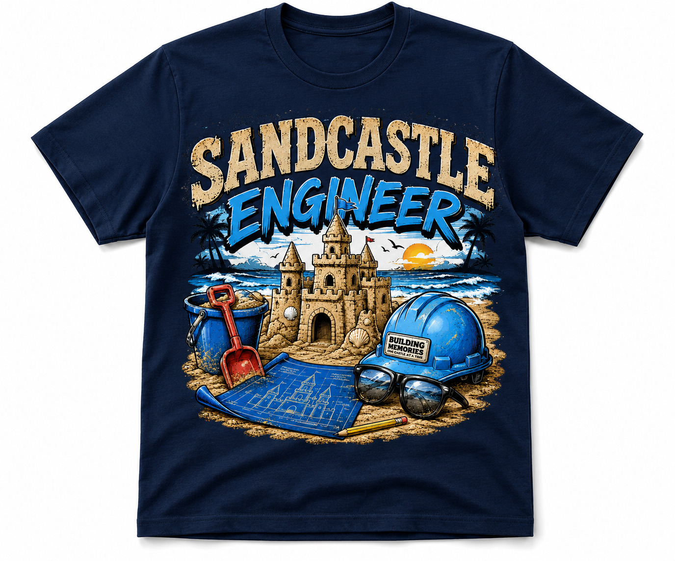 Sandcastle Engineer – Funny Beach Builder Family Vacation shirt.png