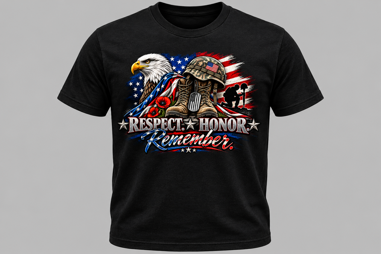 Respect Honor Remember – Patriotic Military Memorial T-Shirt