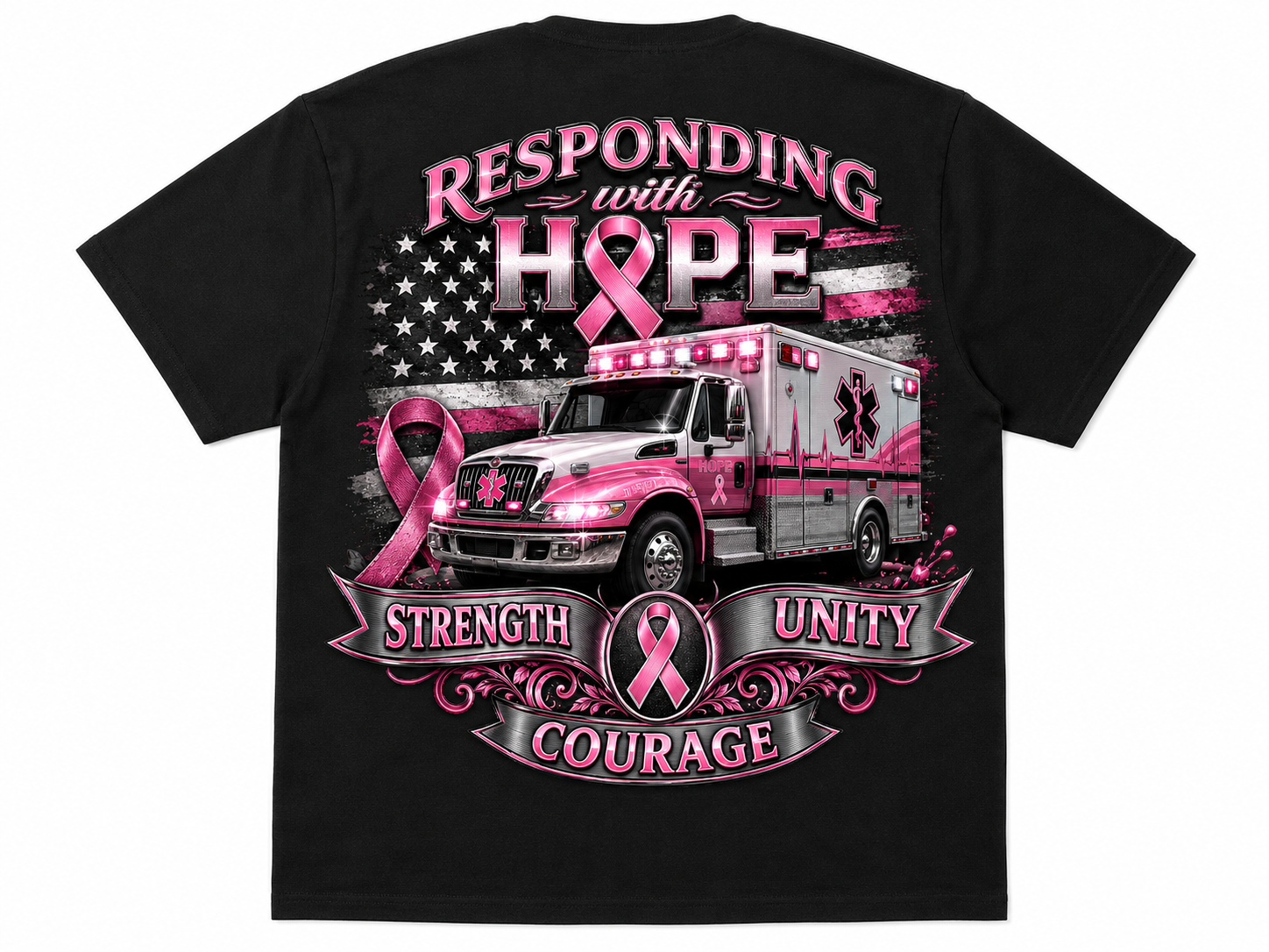 Responding With Hope – Breast Cancer Awareness First Responder T-Shirt