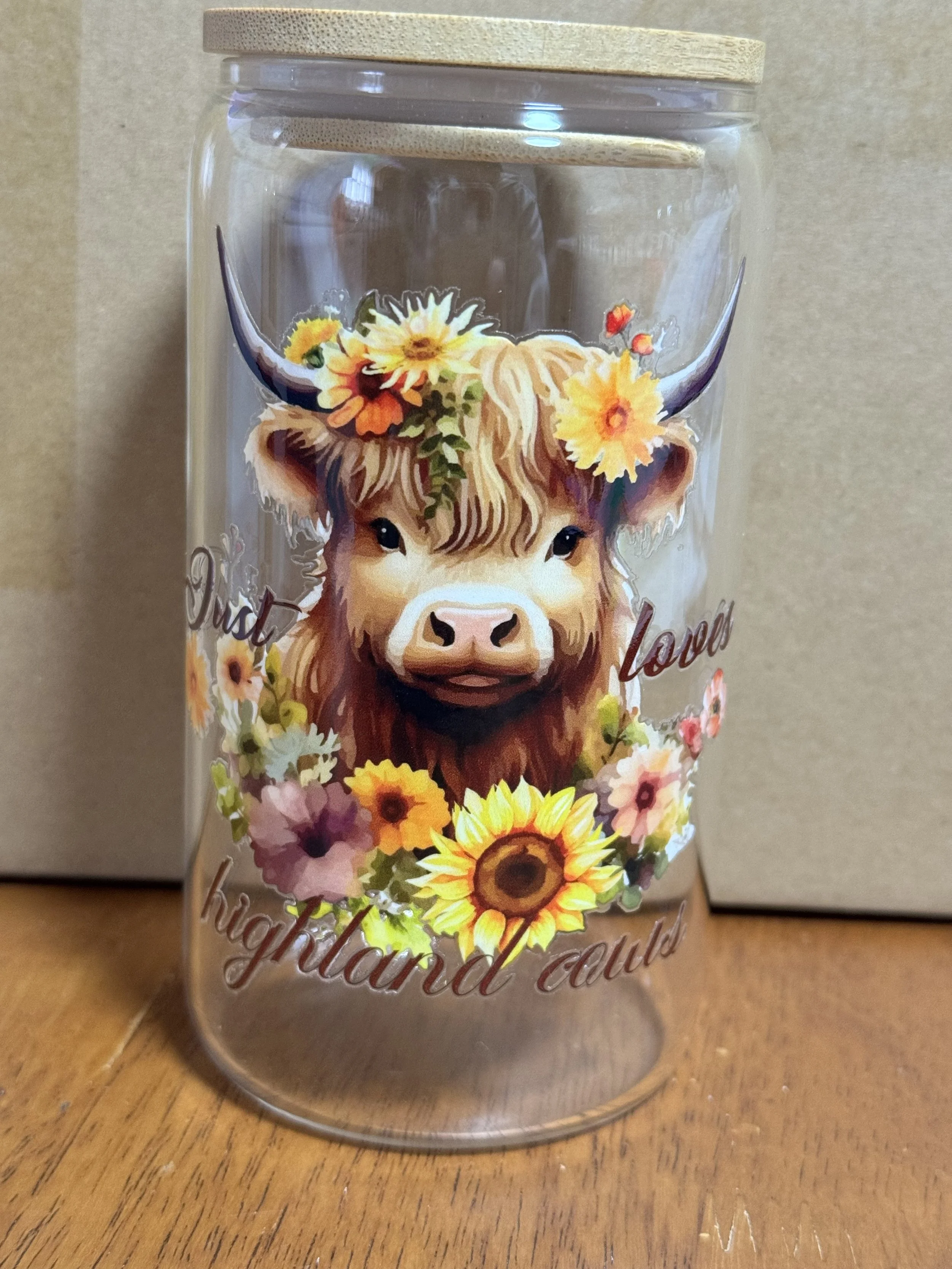 Just Loved – Highland Cow Glass Cup