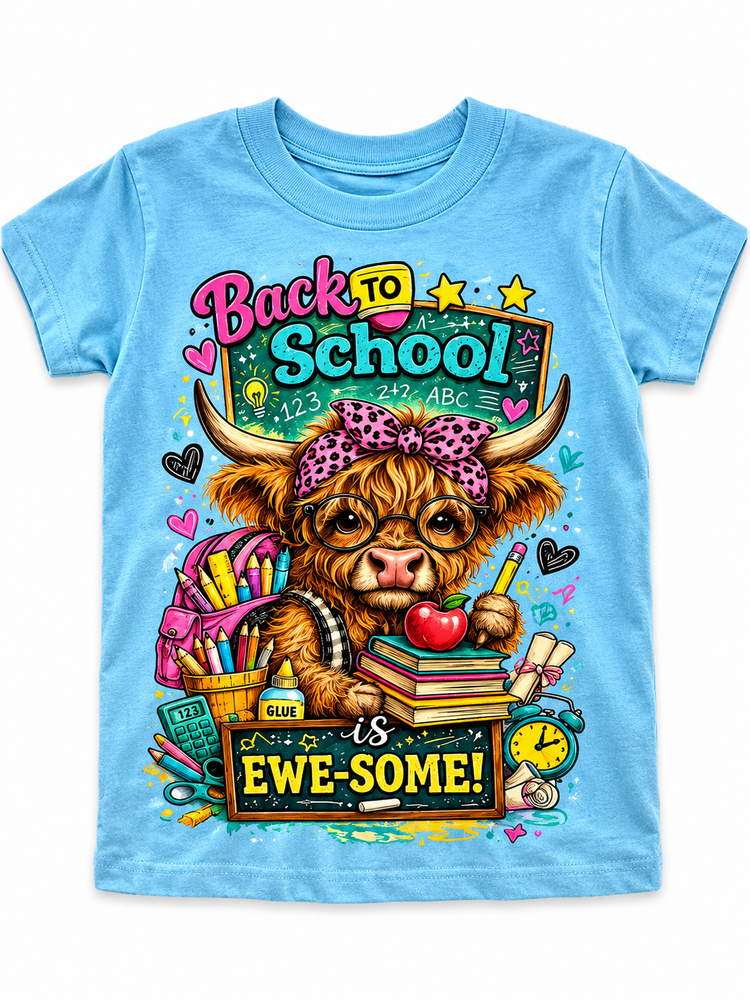 Back to School Is Ewe-Some Highland Cow Adult T-Shirt