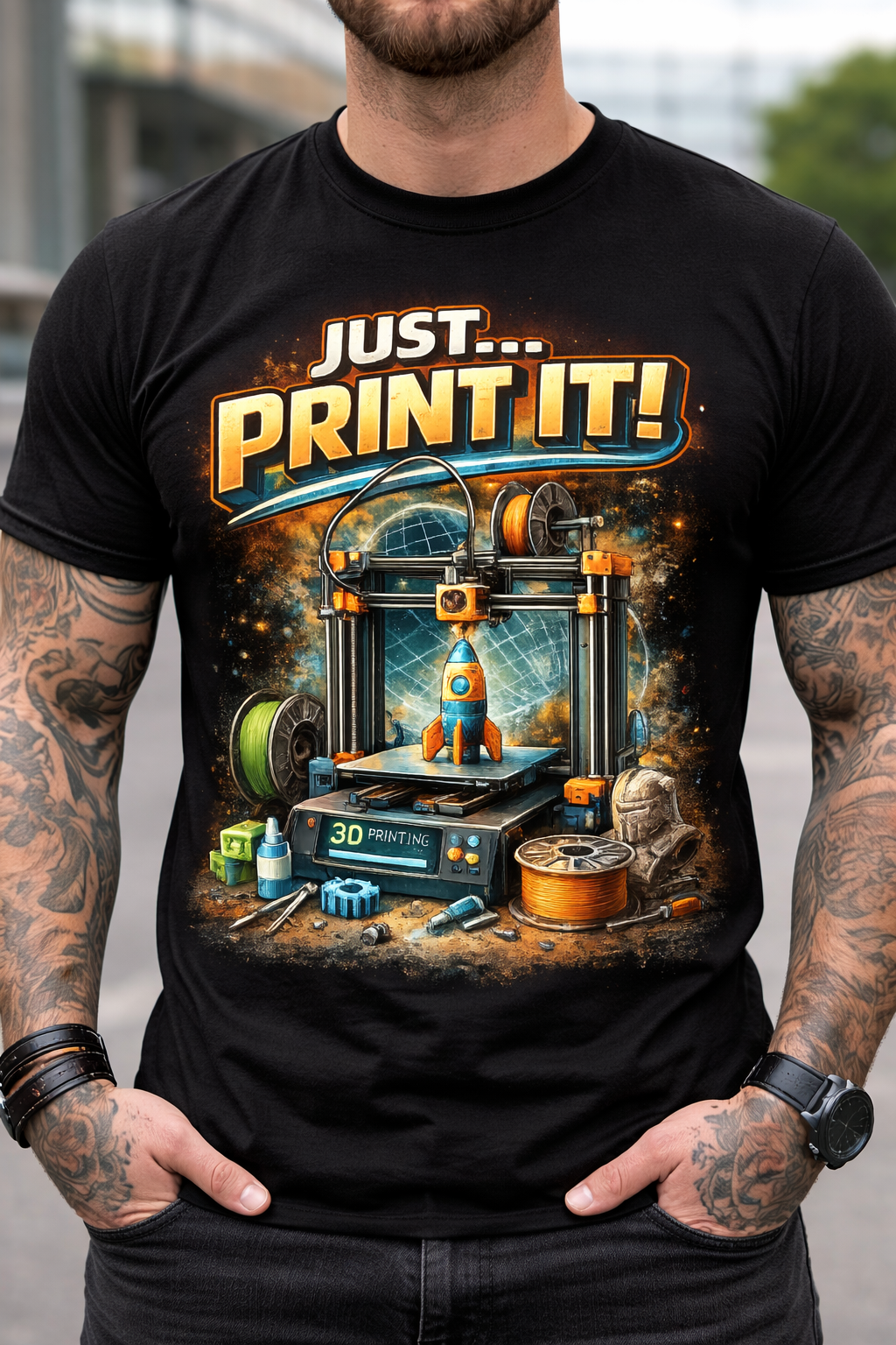 Just Print It! 3D Printing Graphic T-Shirt – Maker & Tech Enthusiast Tee