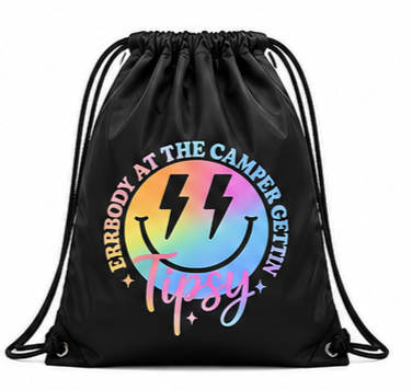 Tipsy Trails Drawstring Bag | Funny Camping