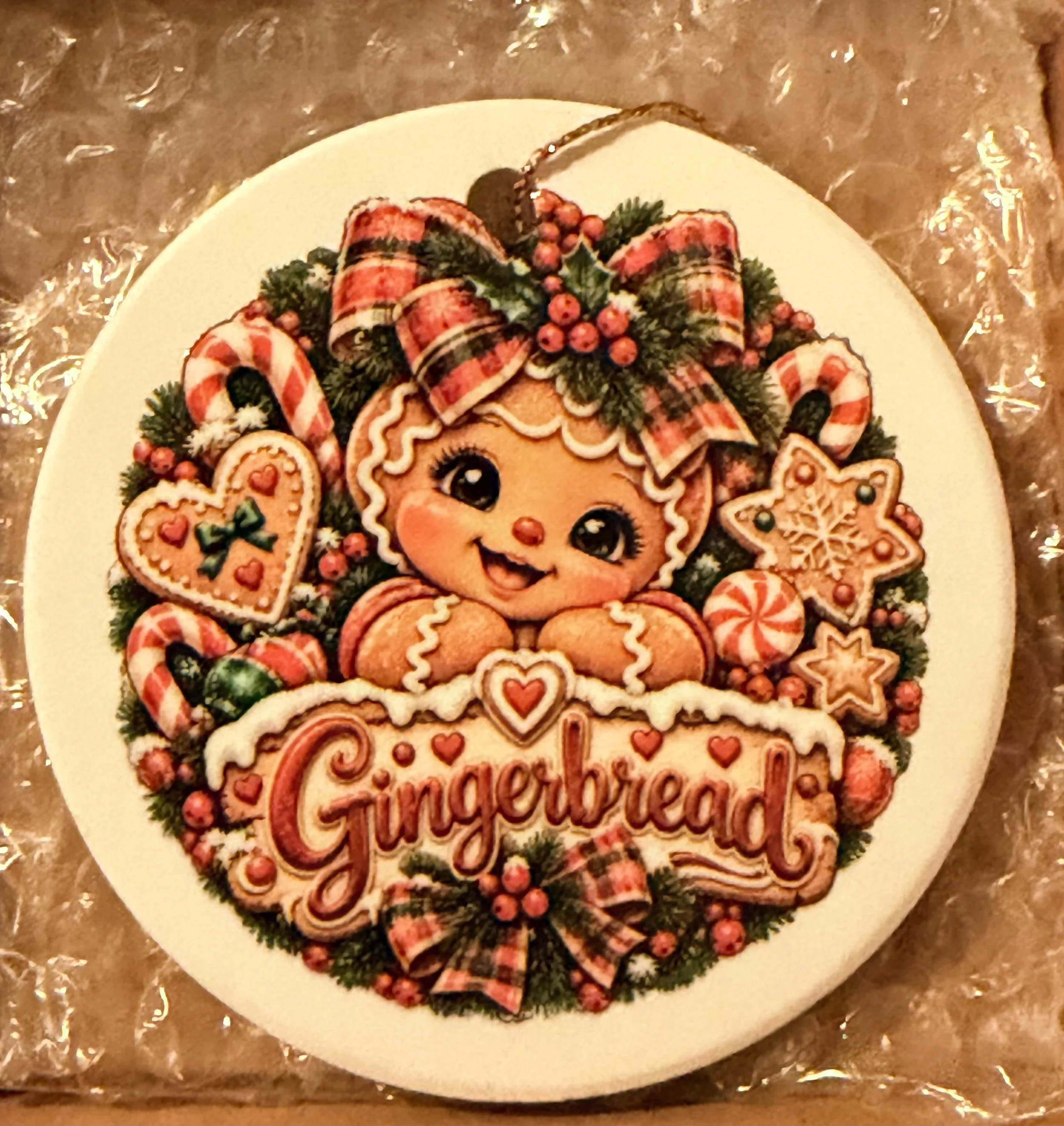 Sweet Gingerbread Christmas Cutie – Ceramic Christmas Ornament