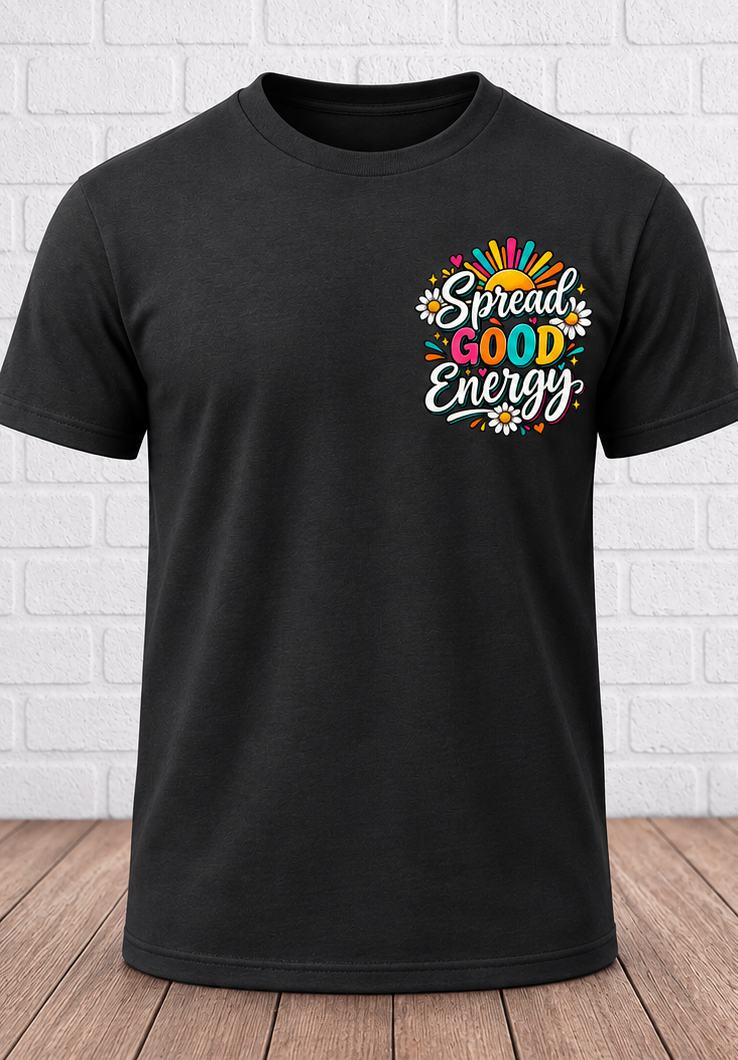 Spread Good Energy – Positive Vibes Graphic tee front.png