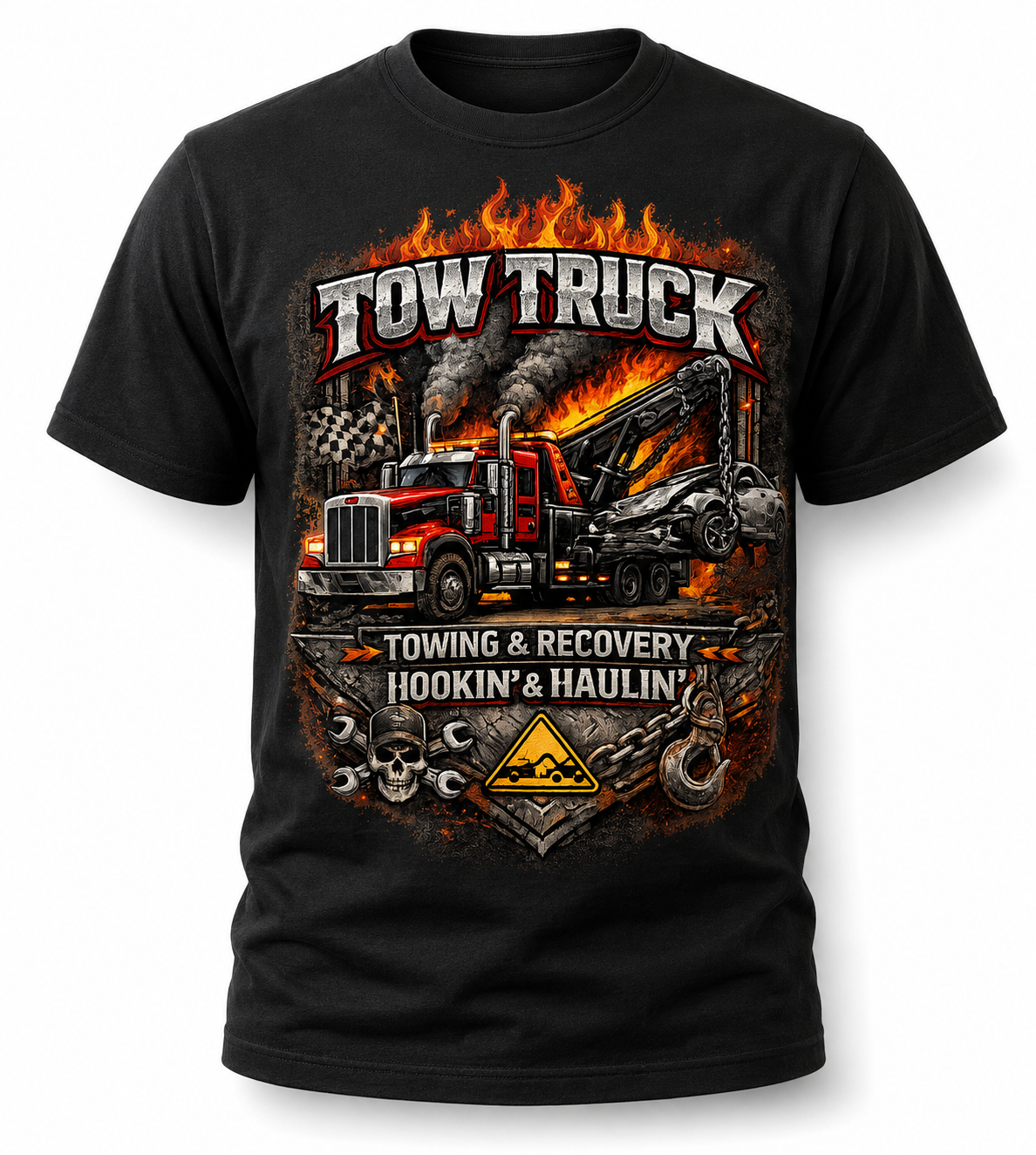 Tow Truck Hookin' & Haulin' Towing & Recovery Graphic T-Shirt