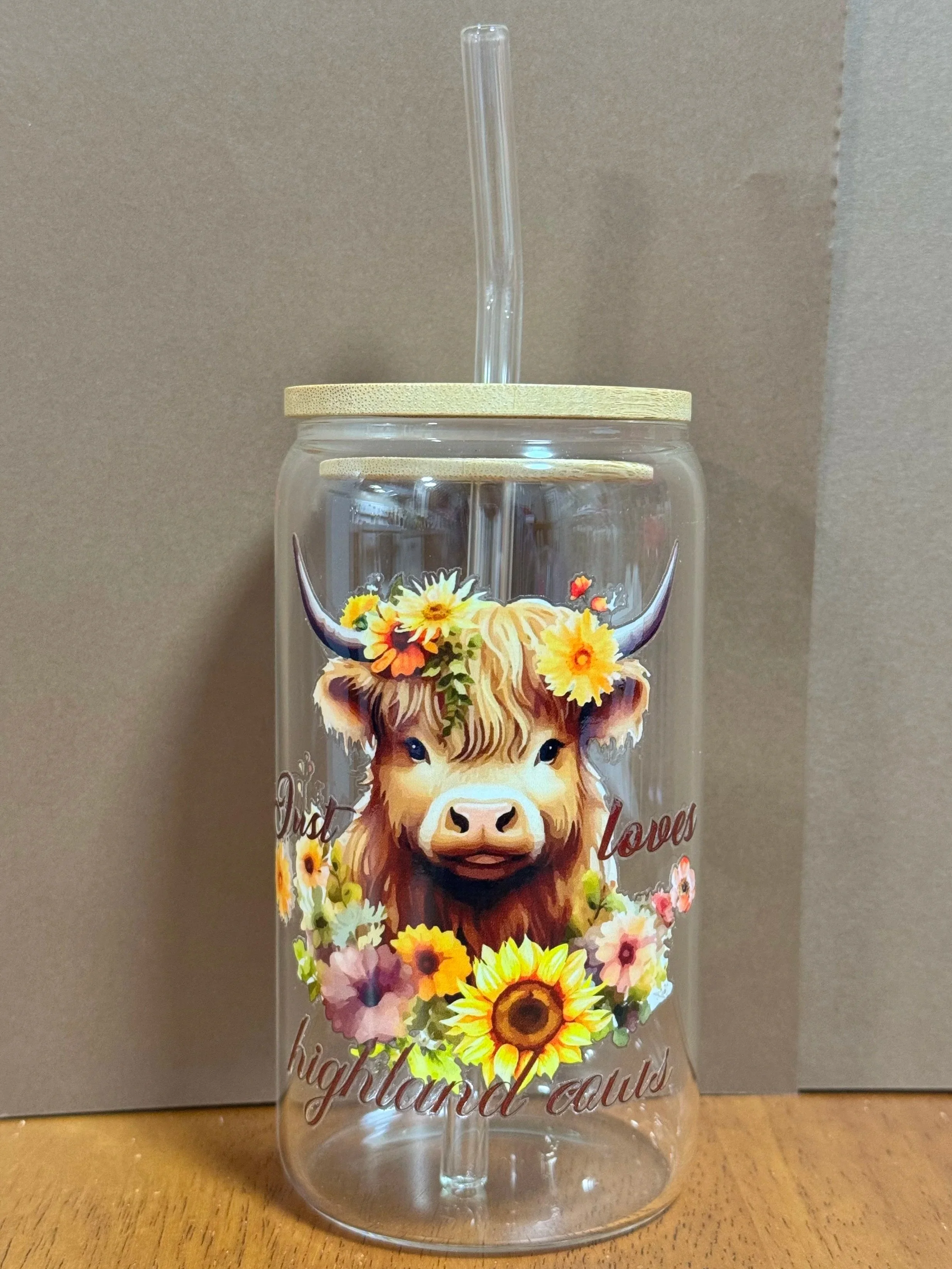 Just Loved – Highland Cow Glass Cup