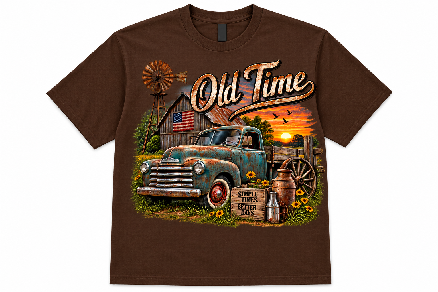 Old Time – Simple Times, Better Days Vintage Farm Truck T-Shirt