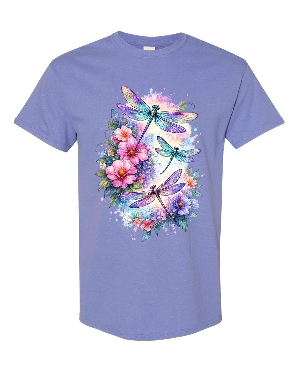 Dragonfly Floral Graphic Adult Shirt