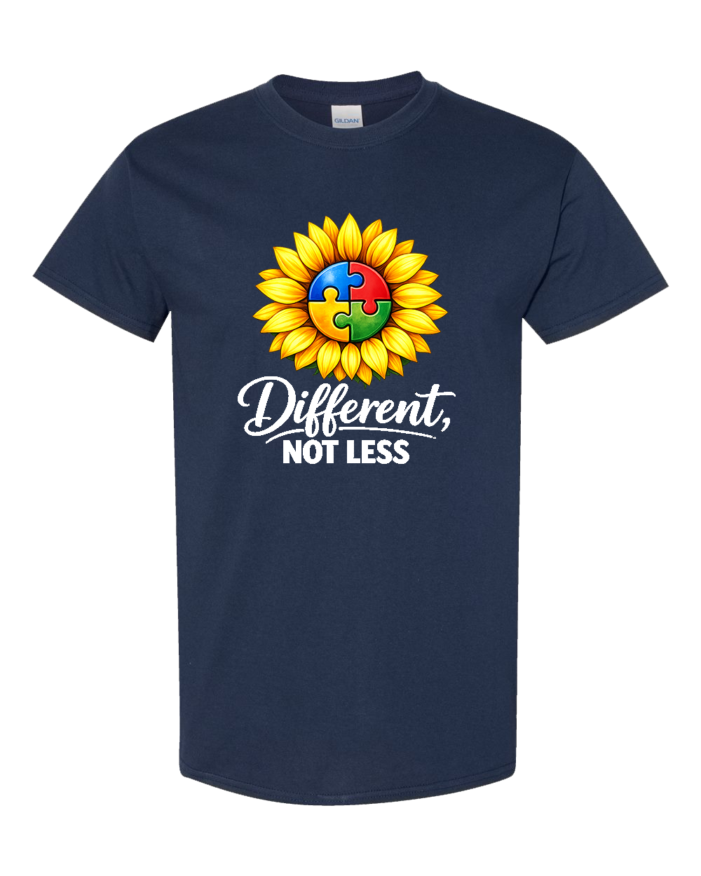Different Not Less Autism Awareness Sunflower T-Shirt