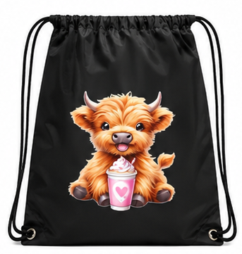 Sweet Treat Highland Cow Drawstring Bag | Cute Cow