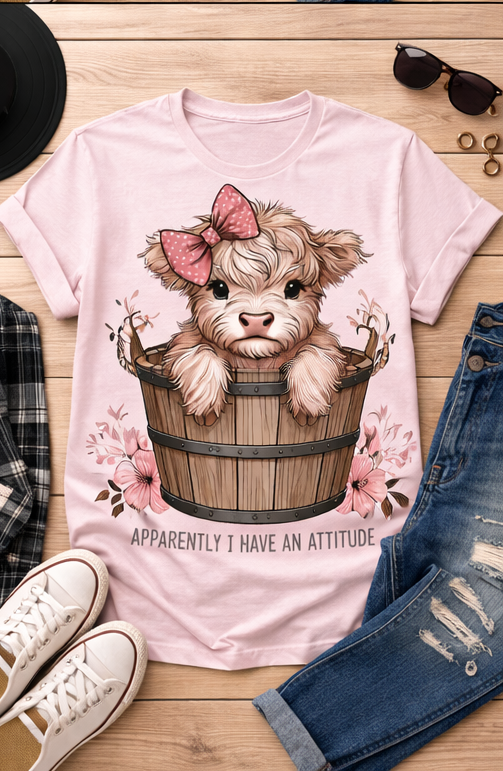 Apparently I Have an Attitude – Highland Cow Bucket