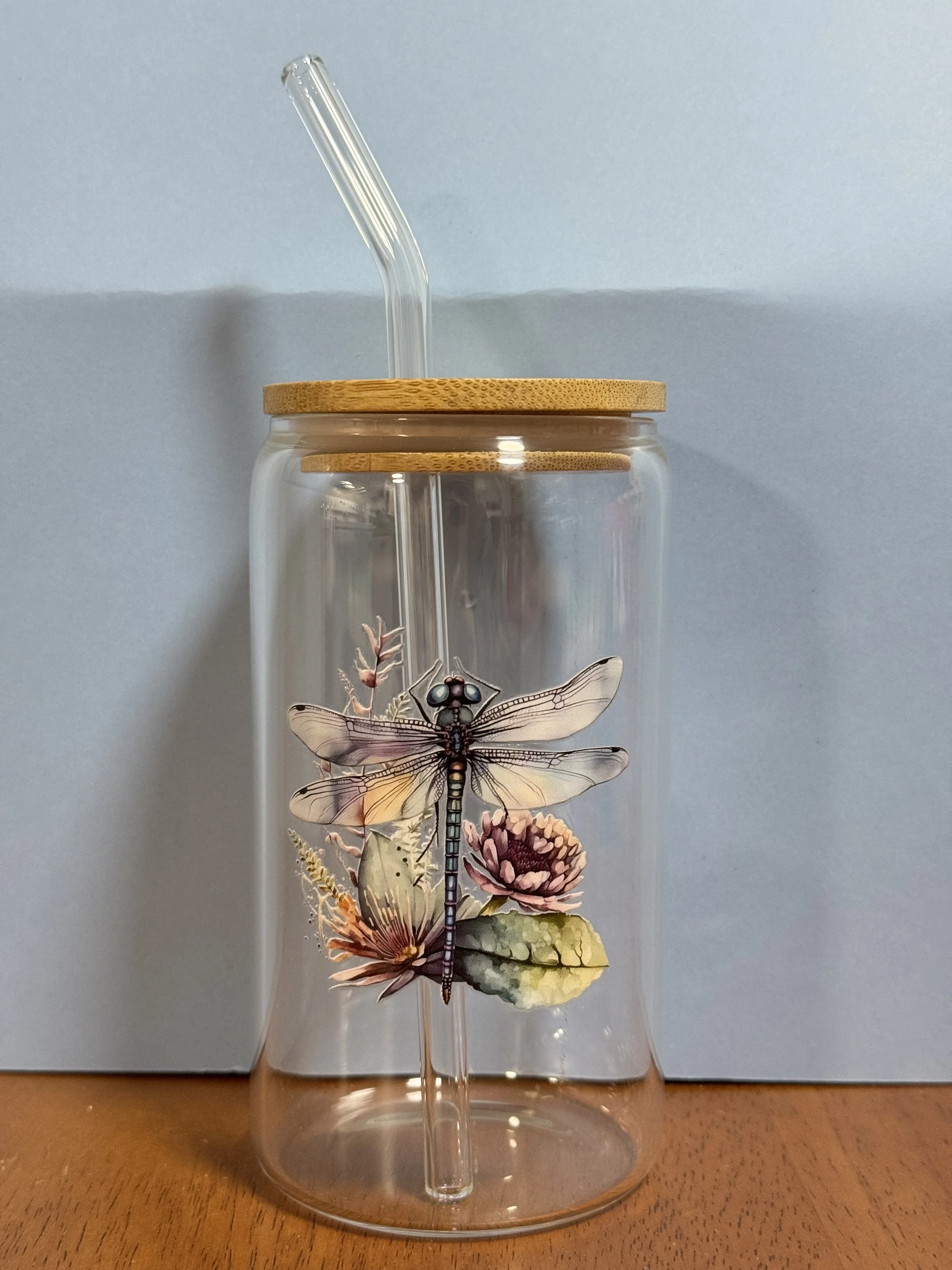 Dragonfly Garden Glass Cup