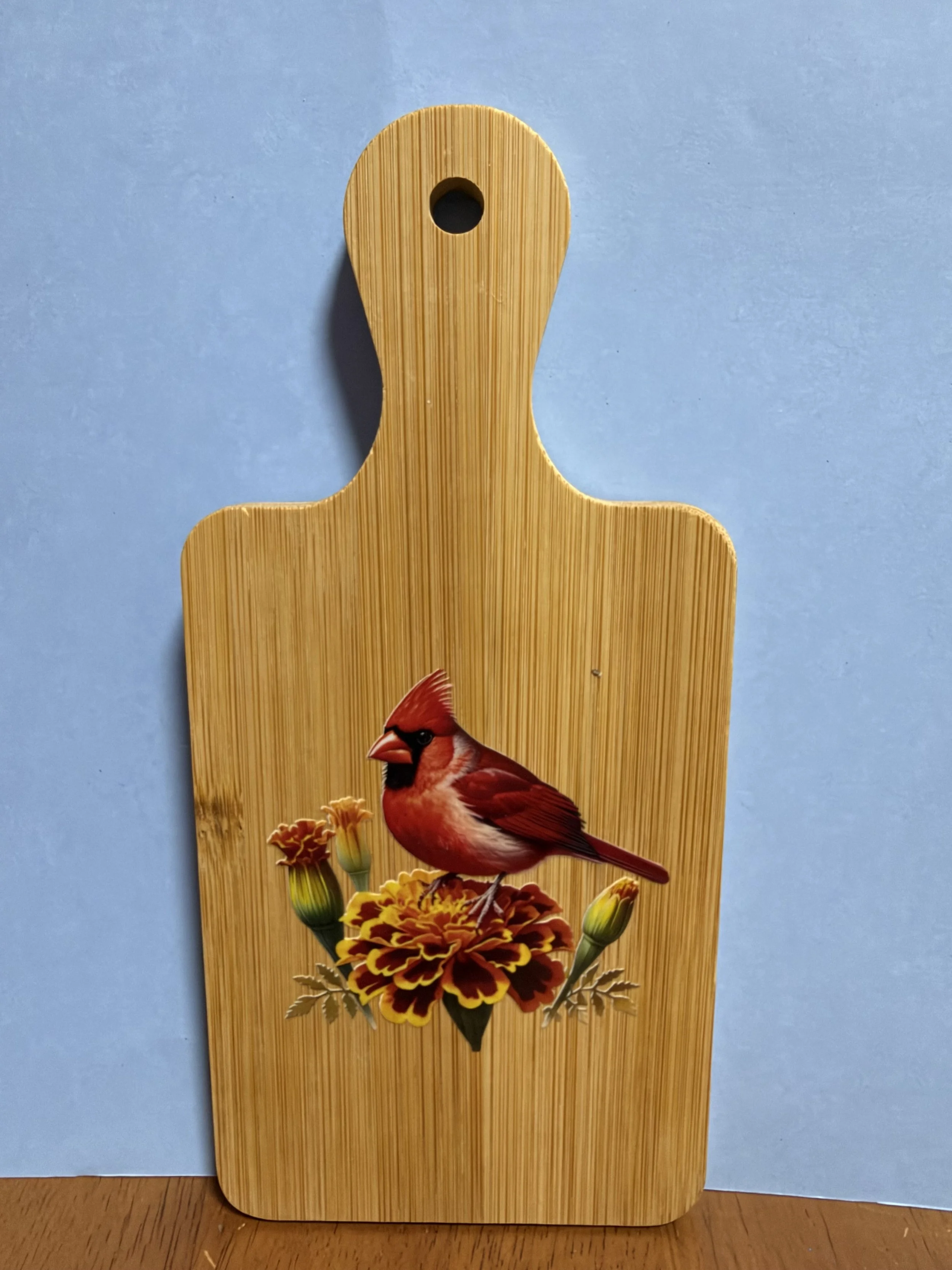 Cardinal & Marigold Bamboo Decorative Board