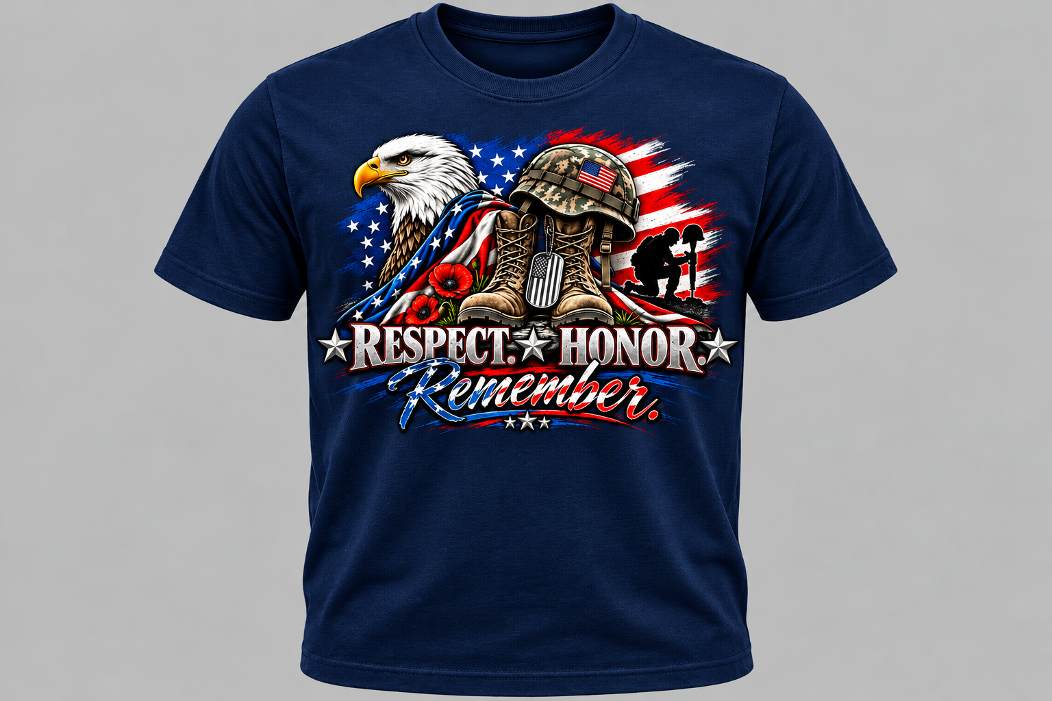 Respect Honor Remember – Patriotic Military Memorial T-Shirt