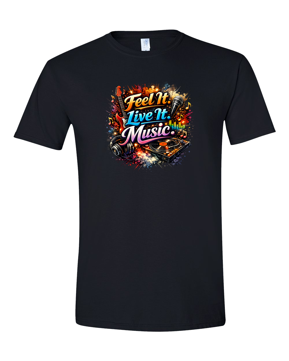 Feel It. Live It. Music Graphic T-Shirt