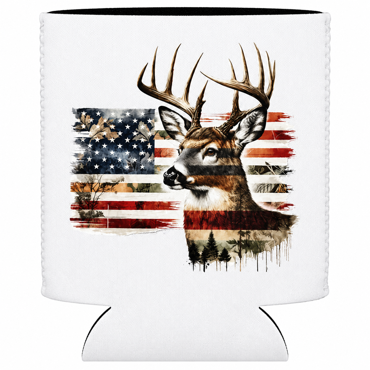 US Patriotic Buck Pride Can Cooler