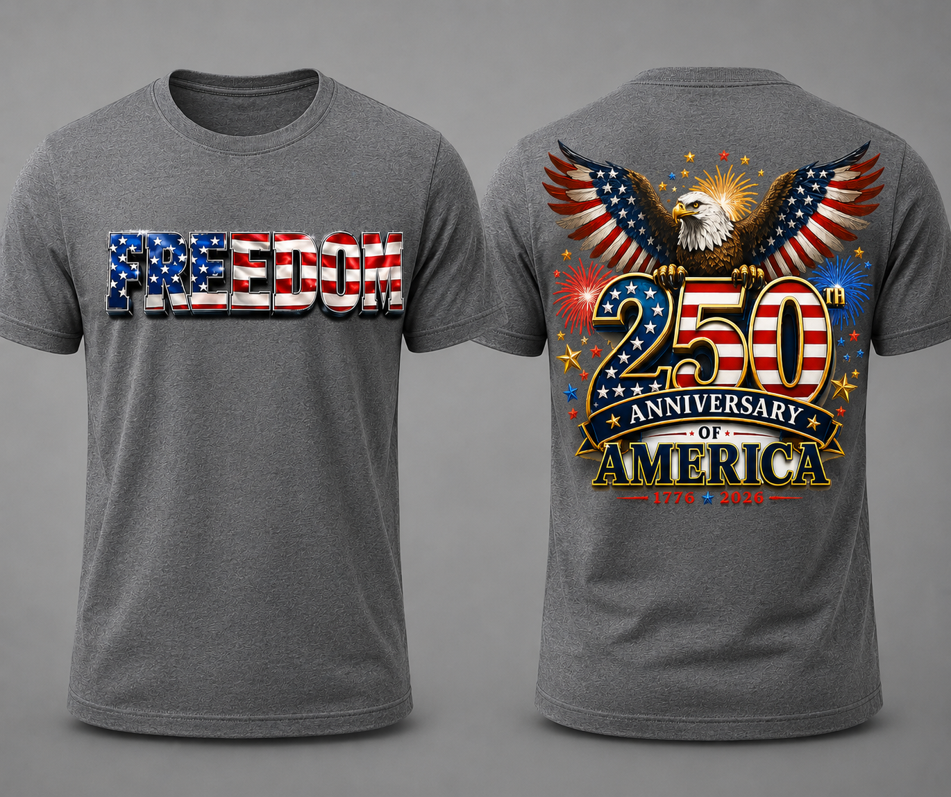 Freedom 250th Anniversary of America Patriotic Eagle T-Shirt