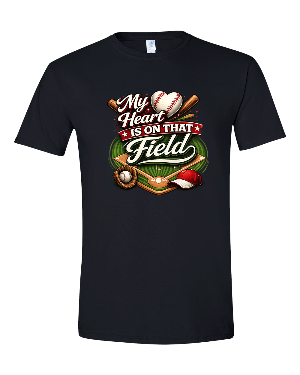 My Heart Is On That Field Baseball Graphic T-Shirt