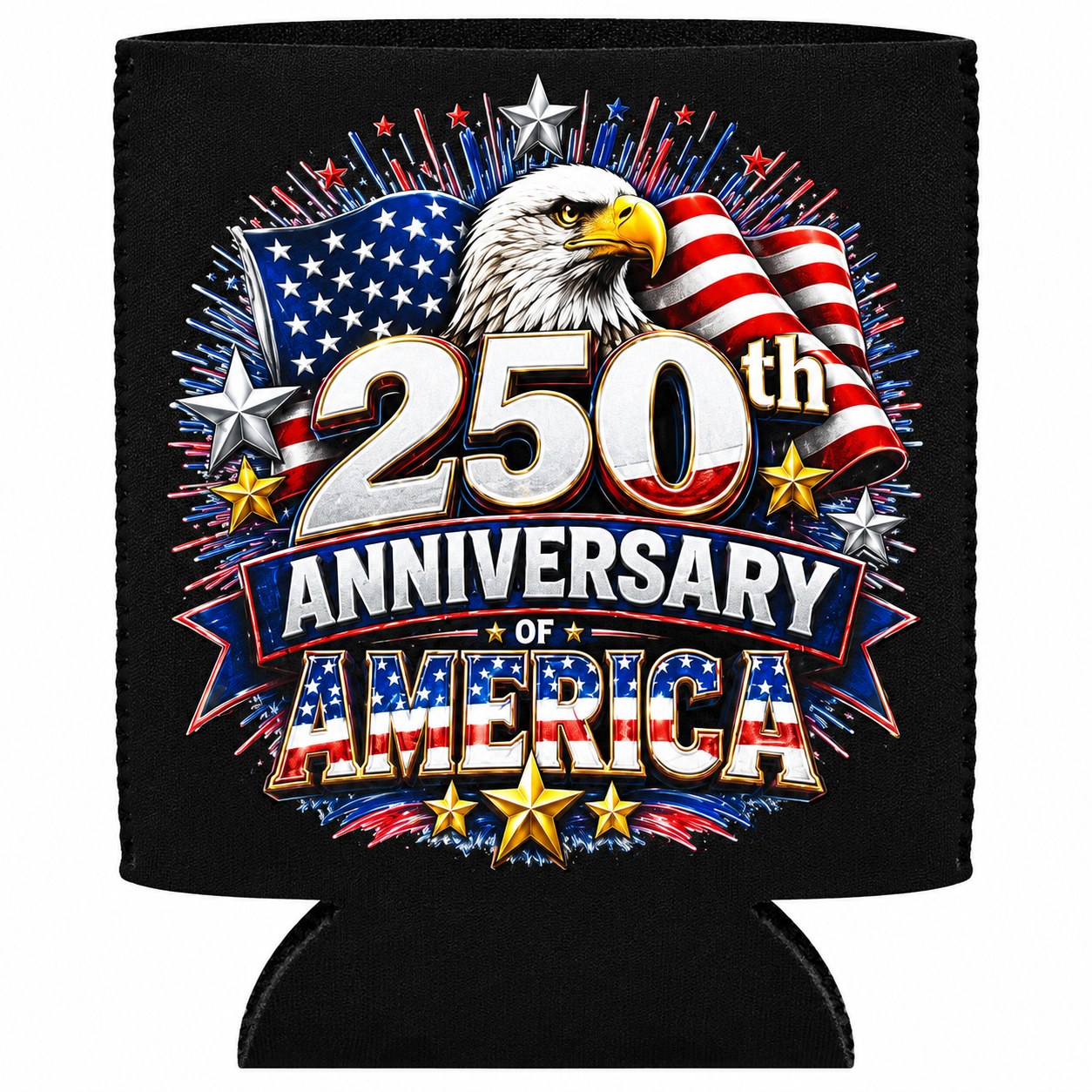 250th Anniversary of America Patriotic Can Cooler