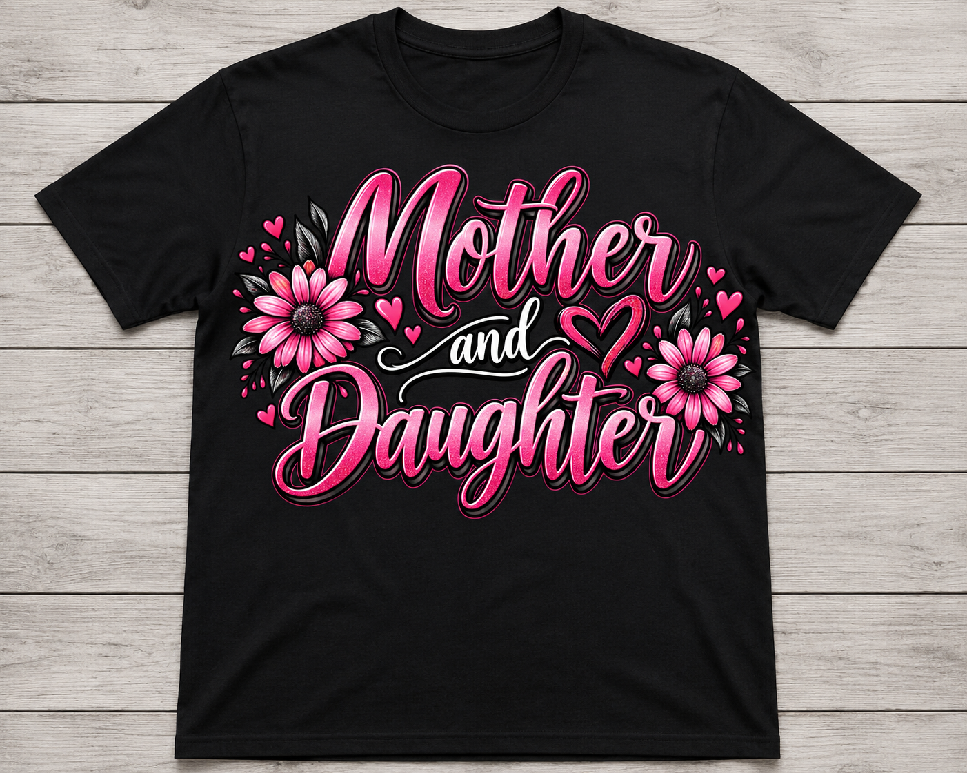 Mother and Daughter – Pink Floral Matching T-Shirt
