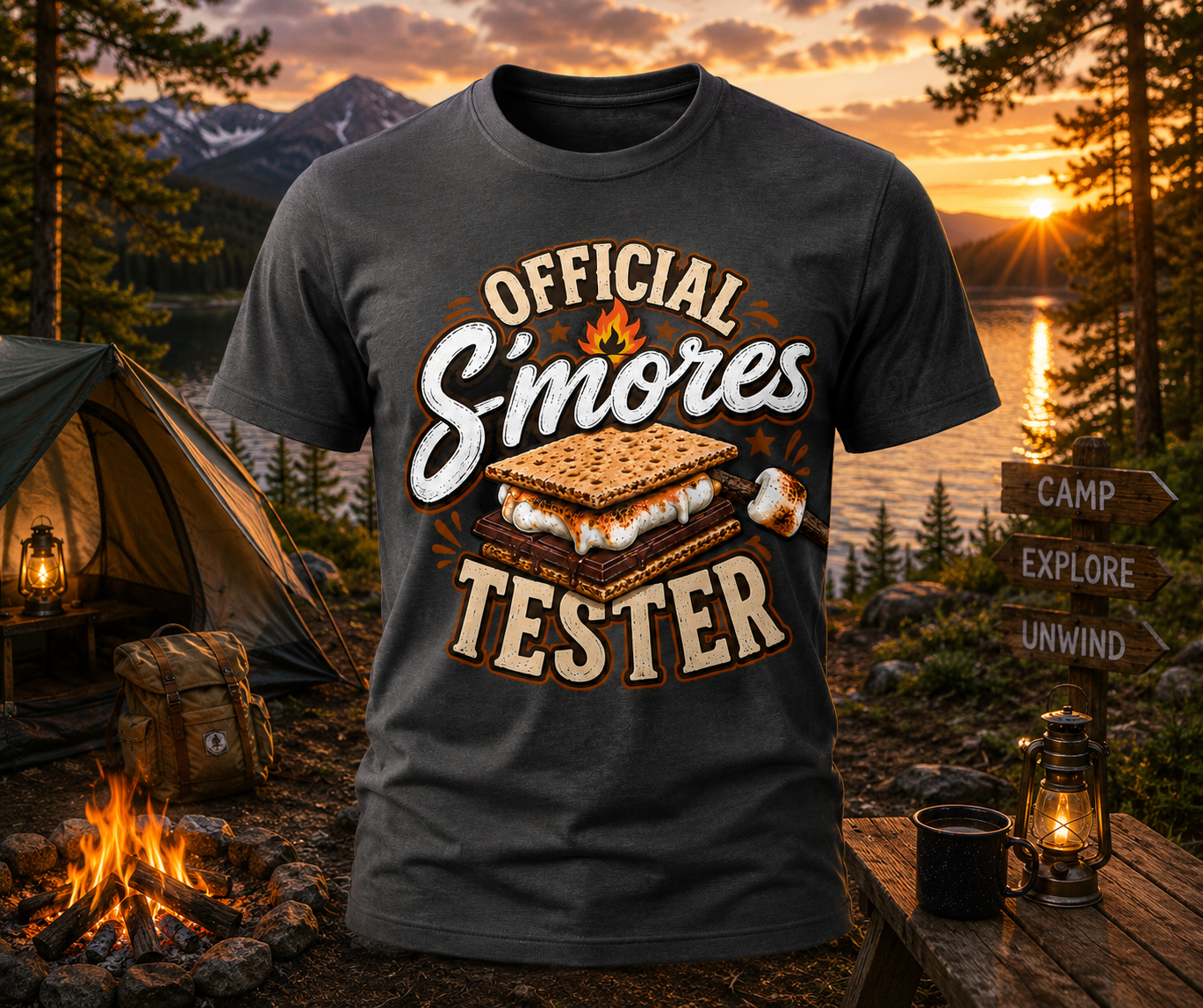 Official S’mores Tester Adult T-Shirt