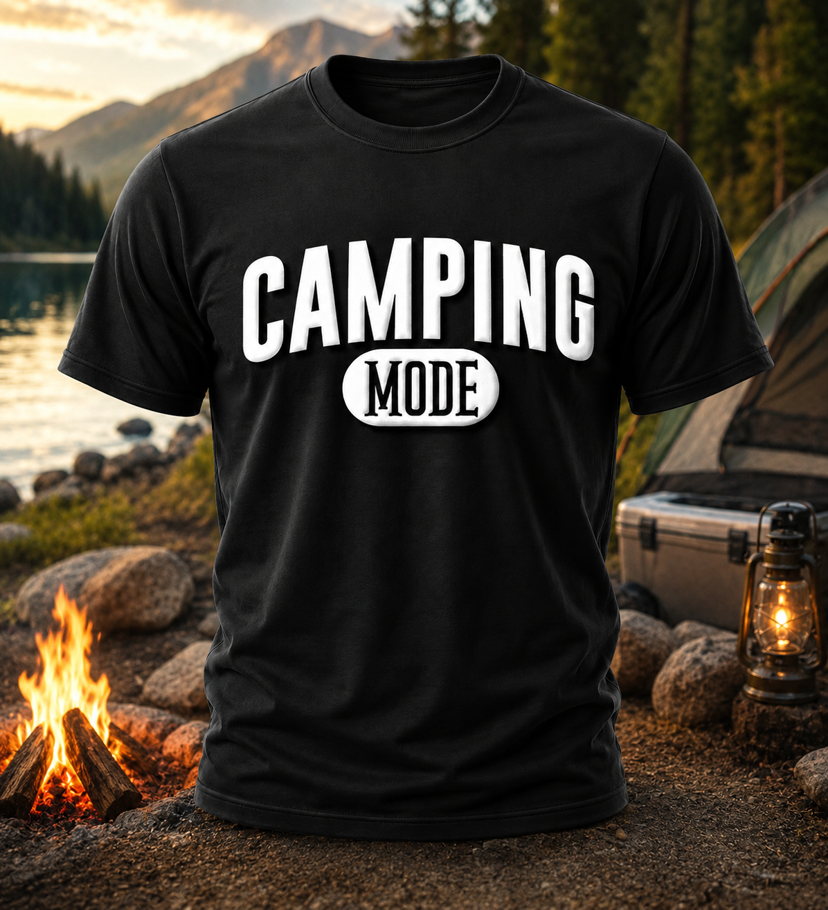 Camping Mode On- Adult T-Shirt