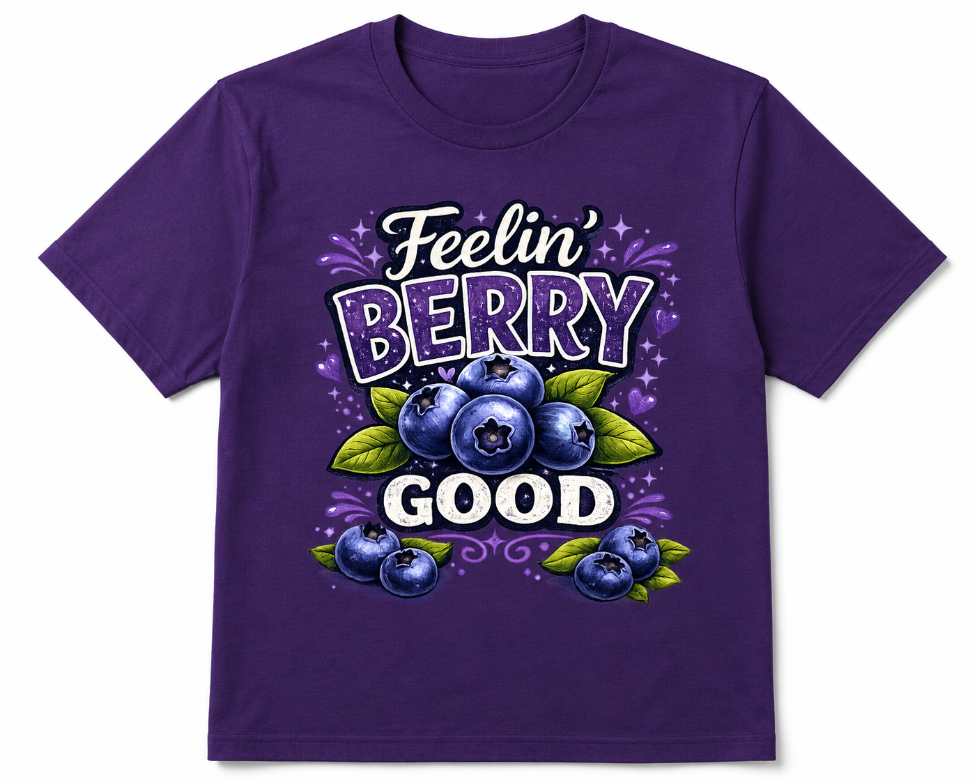 Feelin’ Berry Good – Cute Blueberry Graphic T-Shirt
