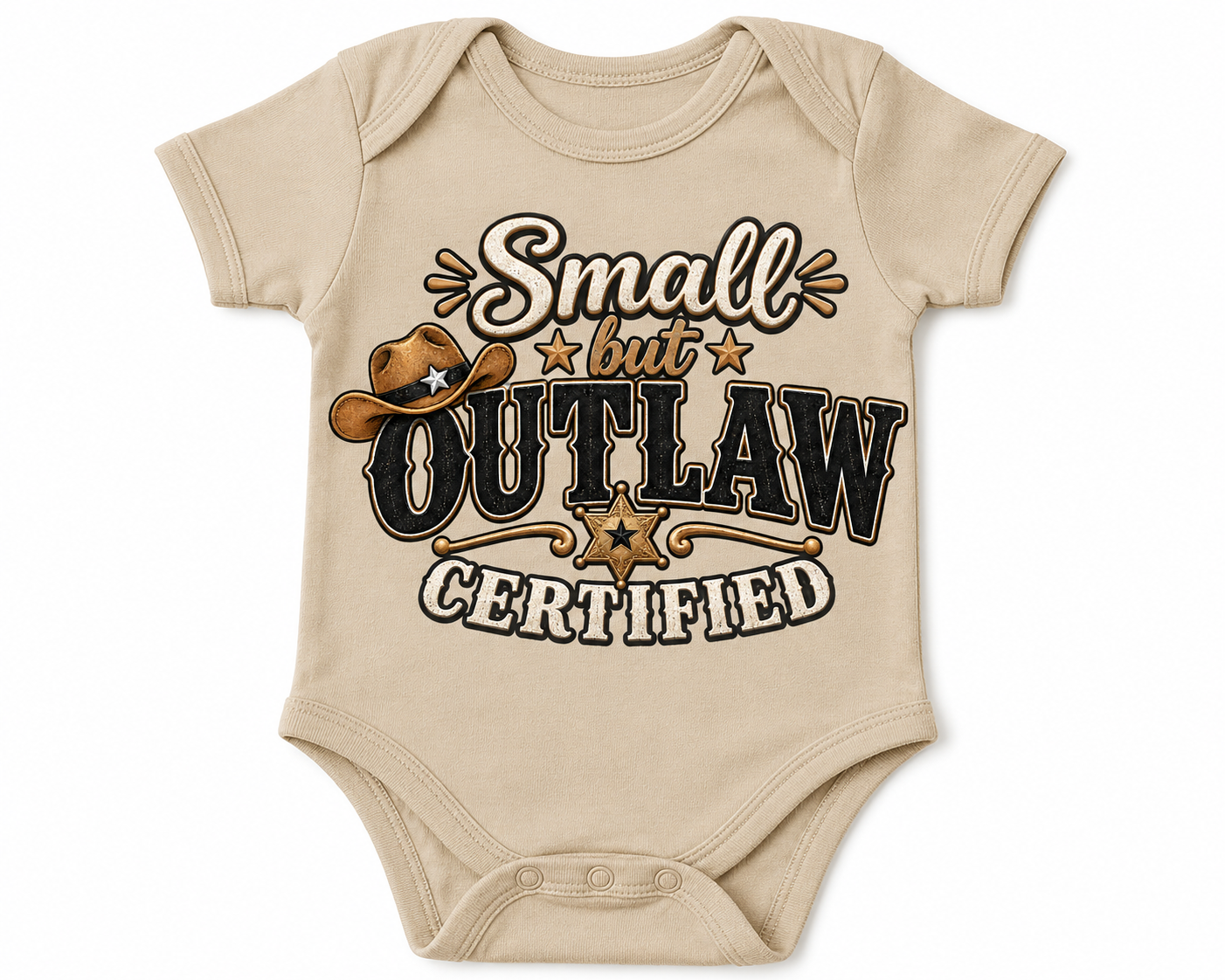 Small but Outlaw Certified – Western Baby Onesie