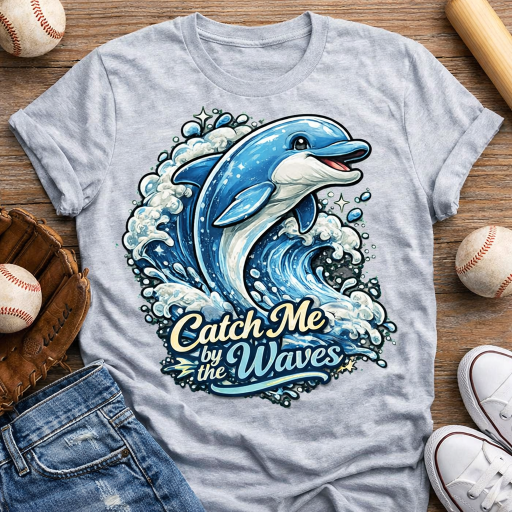 Catch Me by the Waves Dolphin Graphic T-Shirt | Beach Vibes Ocean Lover Shirt