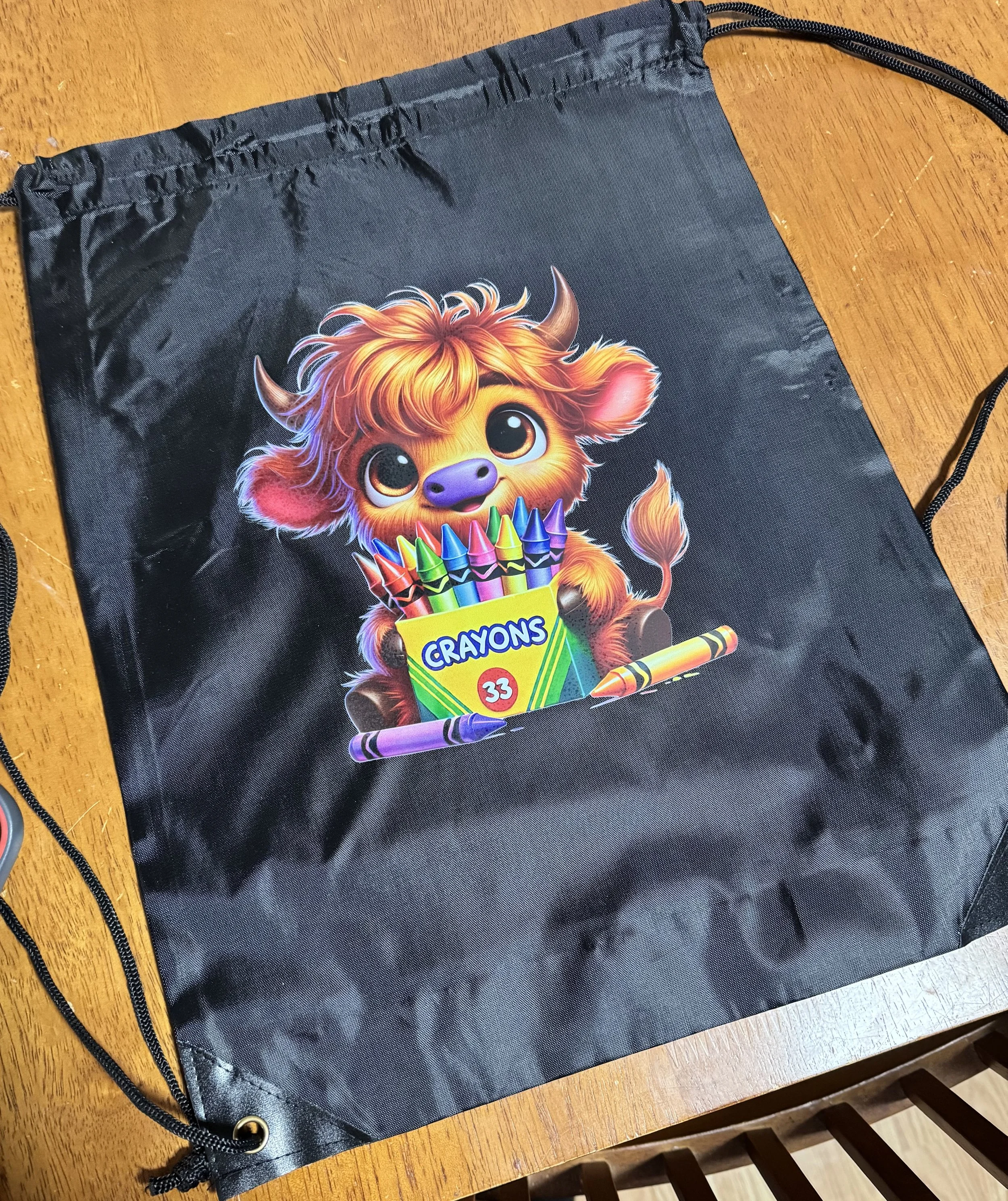 Color Me Happy – Crayon Cow– Drawstring Bag
